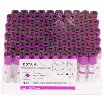 Tubes Anticoagulants de Prélèvement Sanguin avec EDTA – Lot de 100